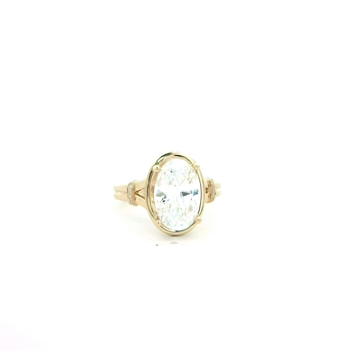 14K YG 16 BR DIA'S 0.05CTW SPLIT SHANK PRONG W/ BEZEL SEMI-MOUNT 14K YG 16 BR DIA'S 0.05CTW SPLIT SHANK PRONG W/ BEZEL SEMI-MOUNT