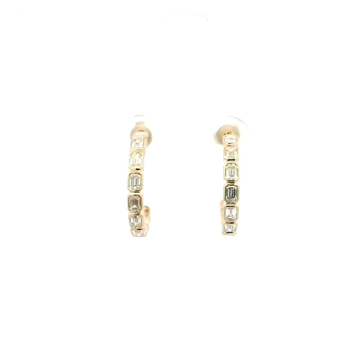 14K YG 16 EMD DIA'S 1.35CTW BEZEL SET FASHION EARRINGS 14K YG 16 EMD DIA'S 1.35CTW BEZEL SET FASHION EARRINGS