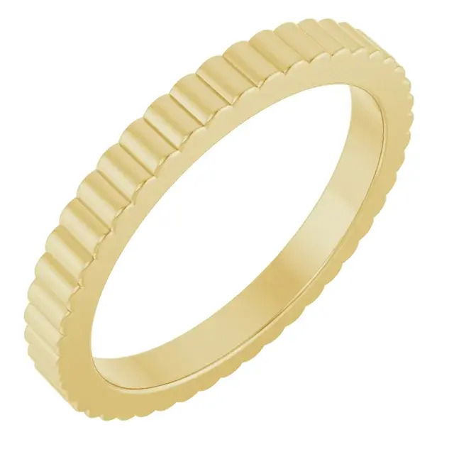 14K YG 2MM GROOVED BAND