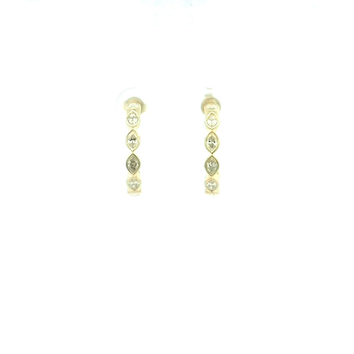 14K YG 12 MARQ DIA'S 1.05CTW BEZEL SET FASHION EARRINGS 14K YG 12 MARQ DIA'S 1.05CTW BEZEL SET FASHION EARRINGS