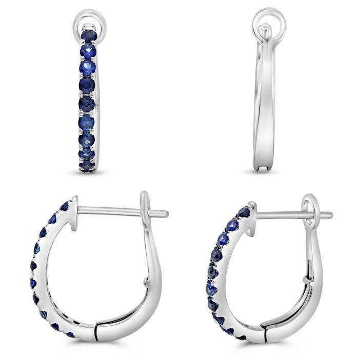 14KWG 20 SAP'S 0.50CT HUGGIE HOOP EARRINGS