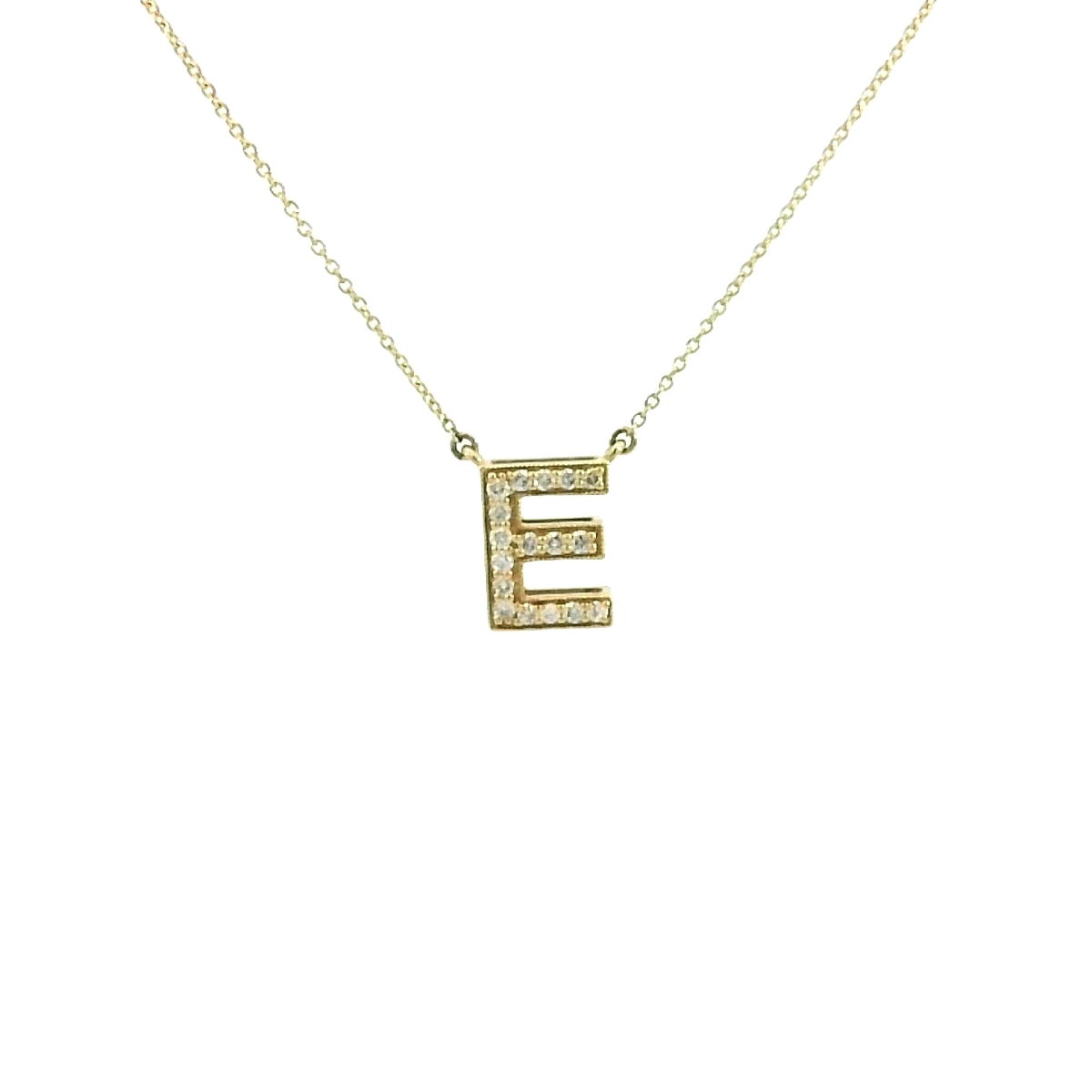14KYG 17 BR LAB GROWN DIAMONDS 0.23CT 18" INITIAL "E" NECKLACE 14KYG 17 BR LAB GROWN DIAMONDS 0.23CT 18" INITIAL "E" NECKLACE