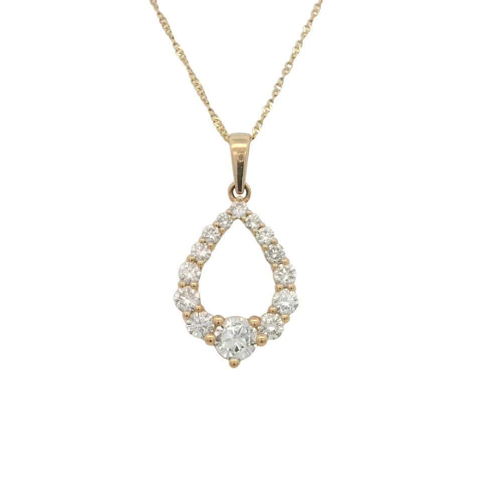 14K WG 0.31CT BR LAB DIA & 13 BR LAB DIA'S 0.55CT FASHION PEND W/ 18" CHAIN 14K WG 0.31CT BR LAB DIA & 13 BR LAB DIA'S 0.55CT FASHION PEND W/ 18" CHAIN