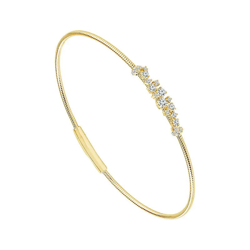 14KYG/TITANIUM WIRE 24 DIA'S 0.33CTW BANGLE BRACELET 14KYG/TITANIUM WIRE 24 DIA'S 0.33CTW BANGLE BRACELET