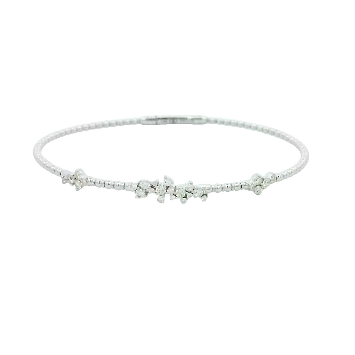 14KWG/TITANIUM SCATTERED 25 DIA'S 0.40CTW BANGLE BRACELET