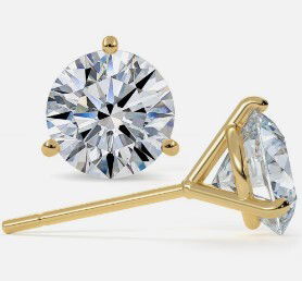 18KYG 1.80CTW I/SI1 GIA#7498979903/2231274994 ROUND BRILLIANT 3-PRONG DIAMOND STUD EARRINGS 18KYG 1.80CTW I/SI1 GIA#7498979903/2231274994 ROUND BRILLIANT 3-PRONG DIAMOND STUD EARRINGS