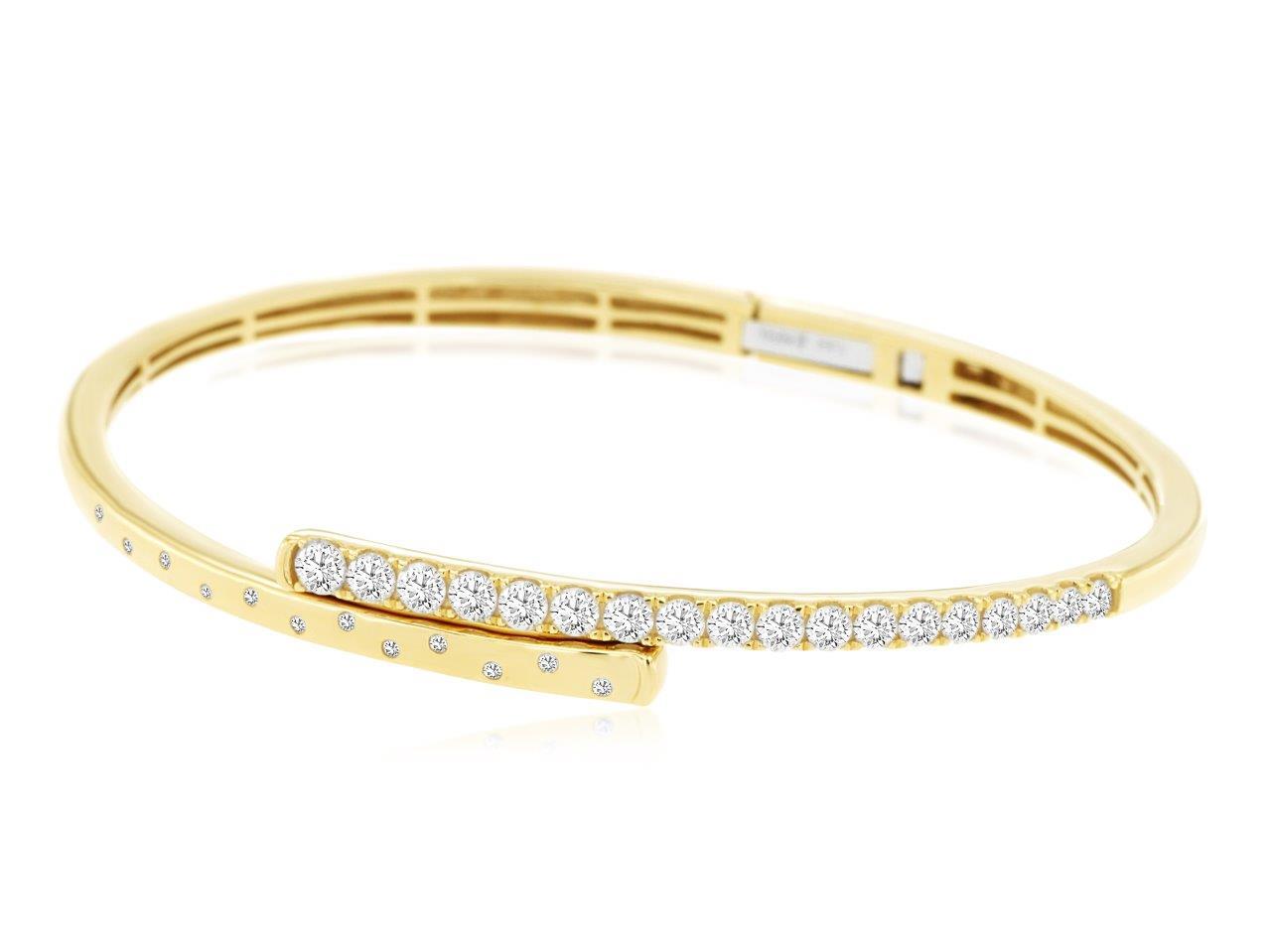 14KYG 30 DIA'S 1.27CTW HINGED BANGLE BRACLET