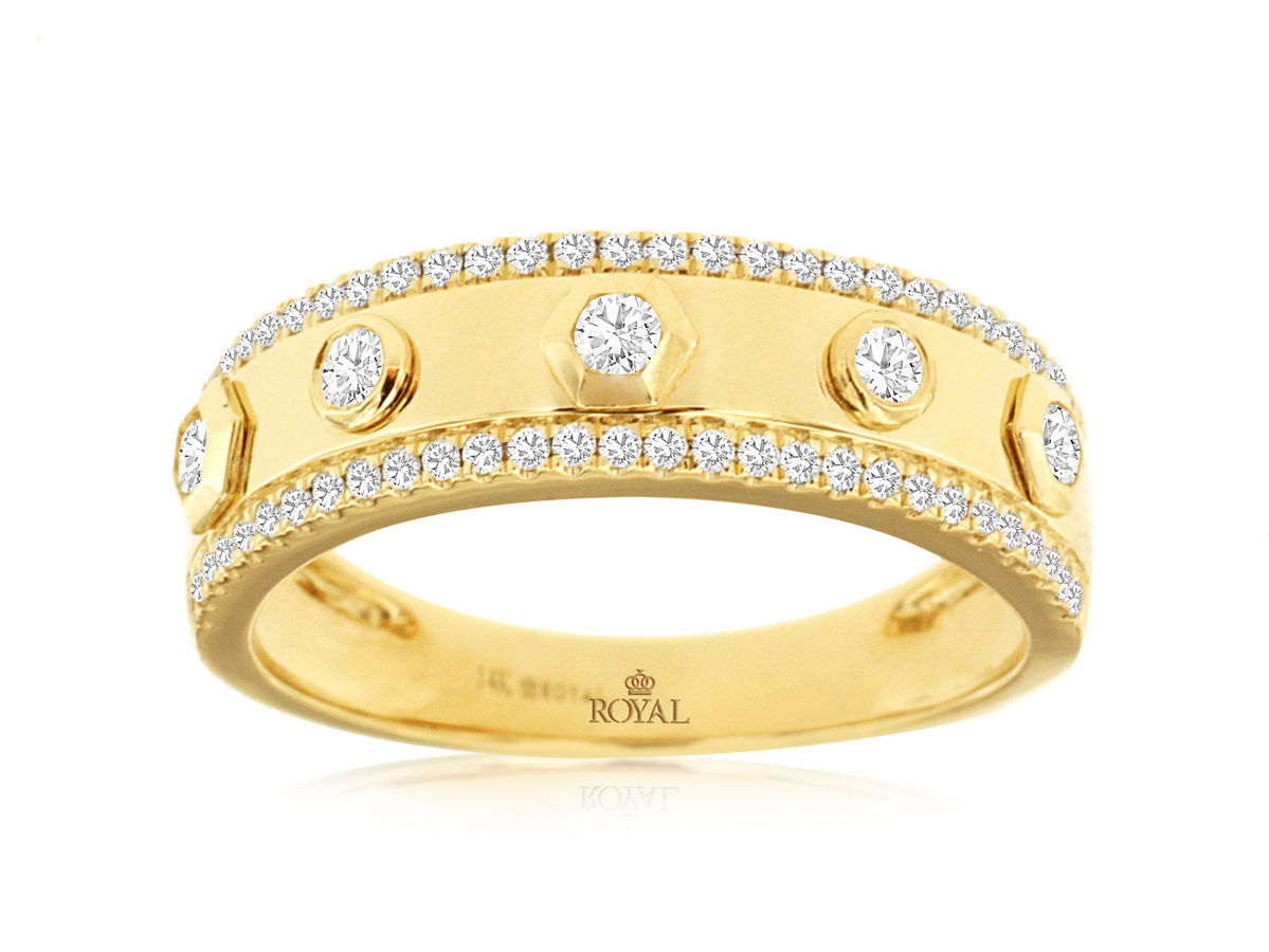 14KYG 63 BR DIA 0.34CTW PRONG & BEZEL SET FASHION BAND