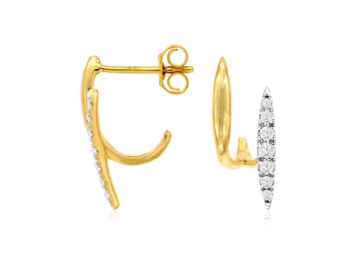 14KYG 14 DIA'S 0.20CTW DOUBLE BAR FASHION EARRINGS 14KYG 14 DIA'S 0.20CTW DOUBLE BAR FASHION EARRINGS
