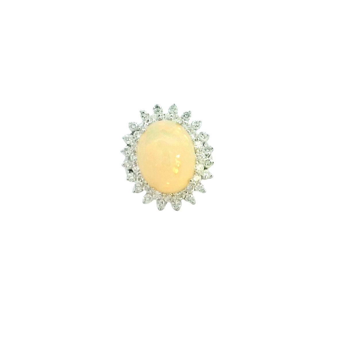 14KWG 6.00CT OPAL & 40 DIA'S 1.60CTW DOUBLE HALO FASHION RING 14KWG 6.00CT OPAL & 40 DIA'S 1.60CTW DOUBLE HALO FASHION RING