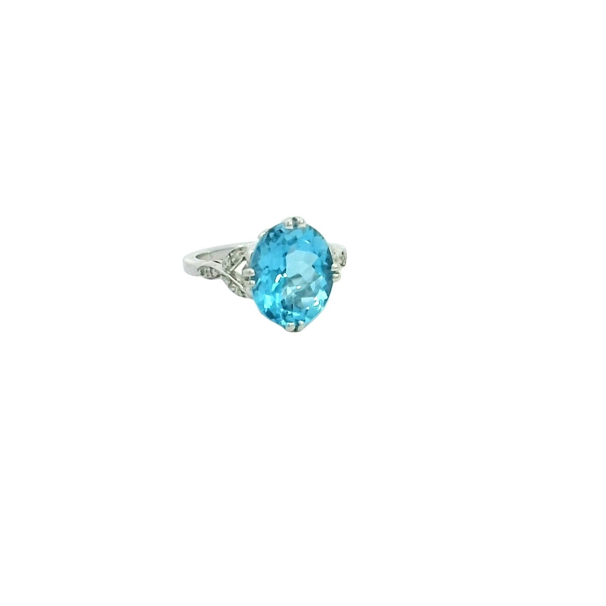14KWG 6.00CT BLTPZ & 12 DIA'S 0.07CTW FASHION RING 14KWG 6.00CT BLTPZ & 12 DIA'S 0.07CTW FASHION RING
