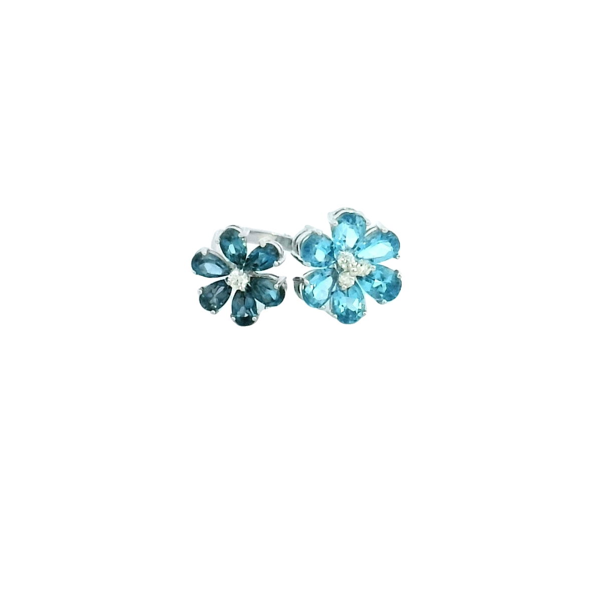 14KWG 12 PS BLTPZ 4.50CTW & 4 DIA'S 0.12CTW "FLOWER" FASHION RING 14KWG 12 PS BLTPZ 4.50CTW & 4 DIA'S 0.12CTW "FLOWER" FASHION RING
