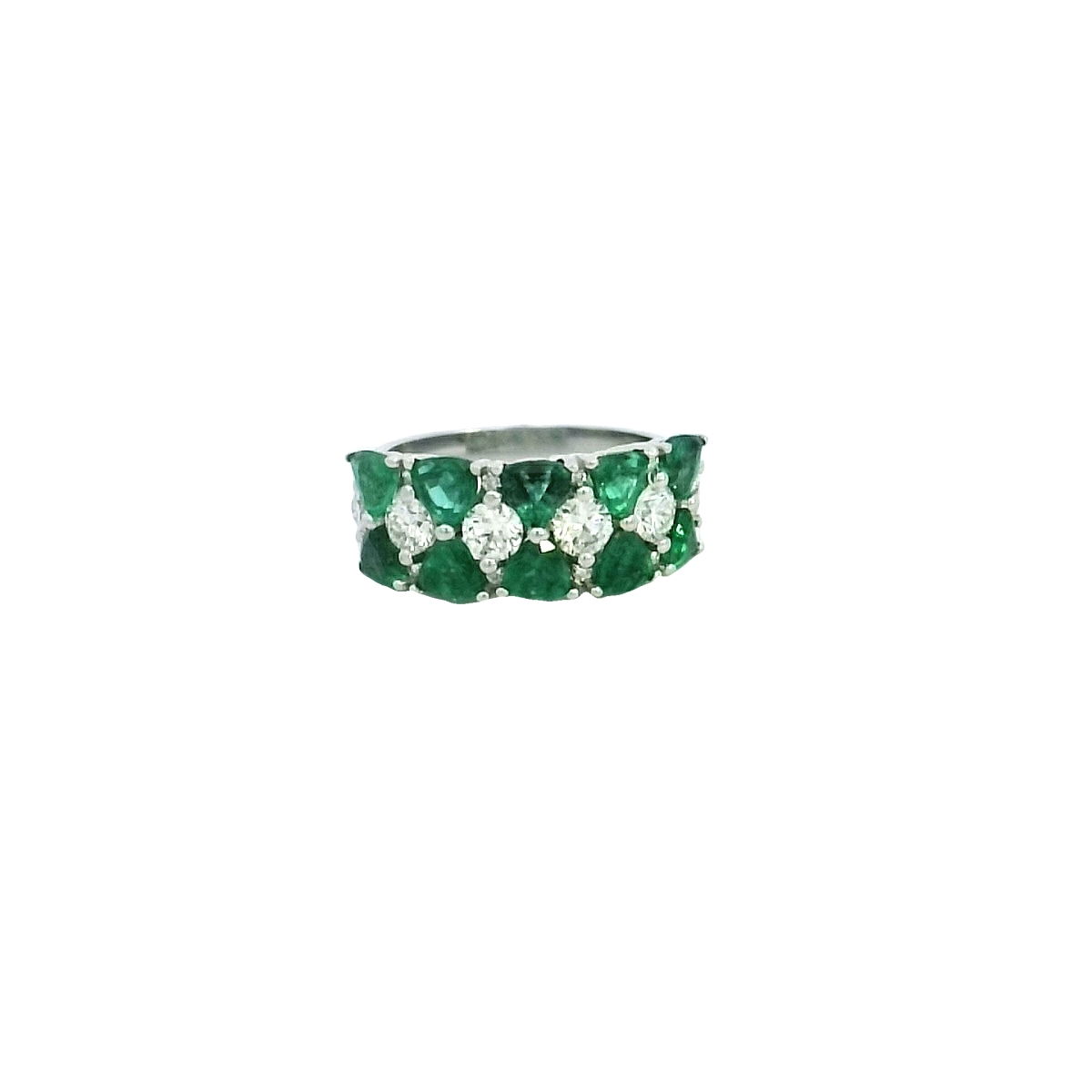 14KWG 10 EMD'S 3.00CTW & 14 DIA'S 0.95CTW FASHION RING 14KWG 10 EMD'S 3.00CTW & 14 DIA'S 0.95CTW FASHION RING