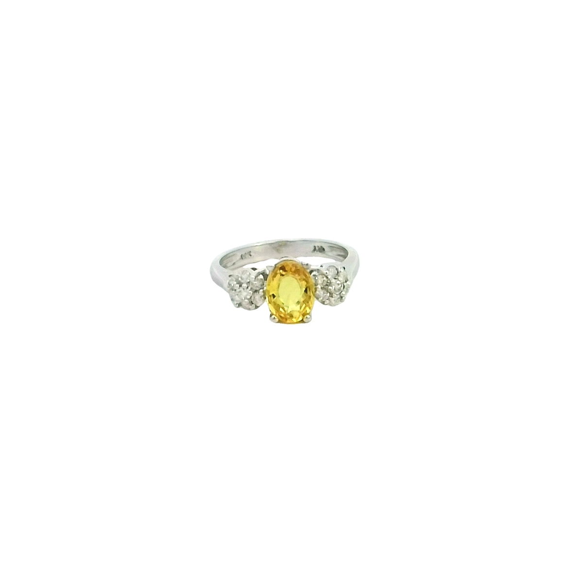 14KWG 1.50CT YLW SAPH & 14 DIA'S 0.30CTW FASHION RING 14KWG 1.50CT YLW SAPH & 14 DIA'S 0.30CTW FASHION RING
