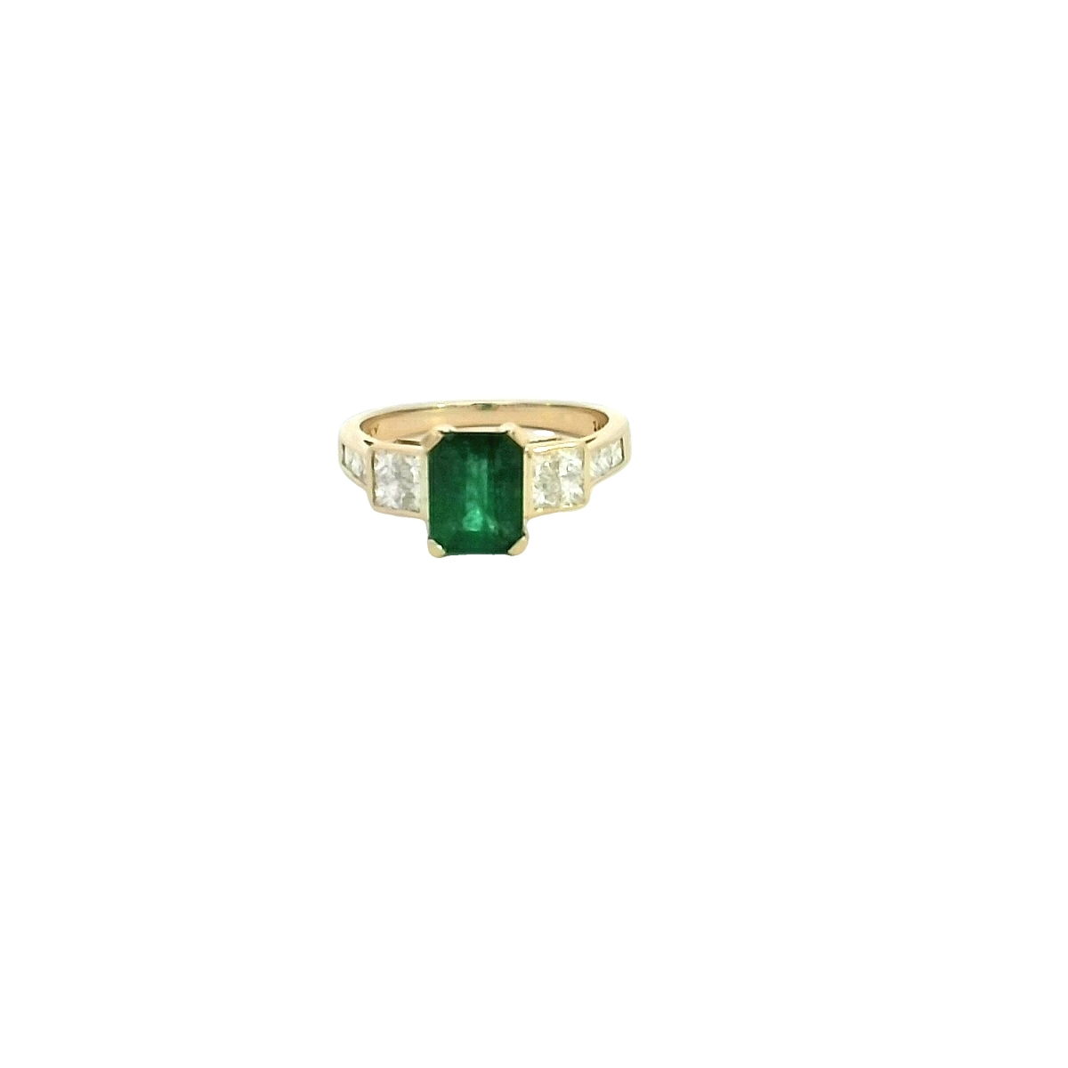 14KYG 1.65CT EMD & 14 PR DIA'S 0.58CTW FASHION RING 14KYG 1.65CT EMD & 14 PR DIA'S 0.58CTW FASHION RING