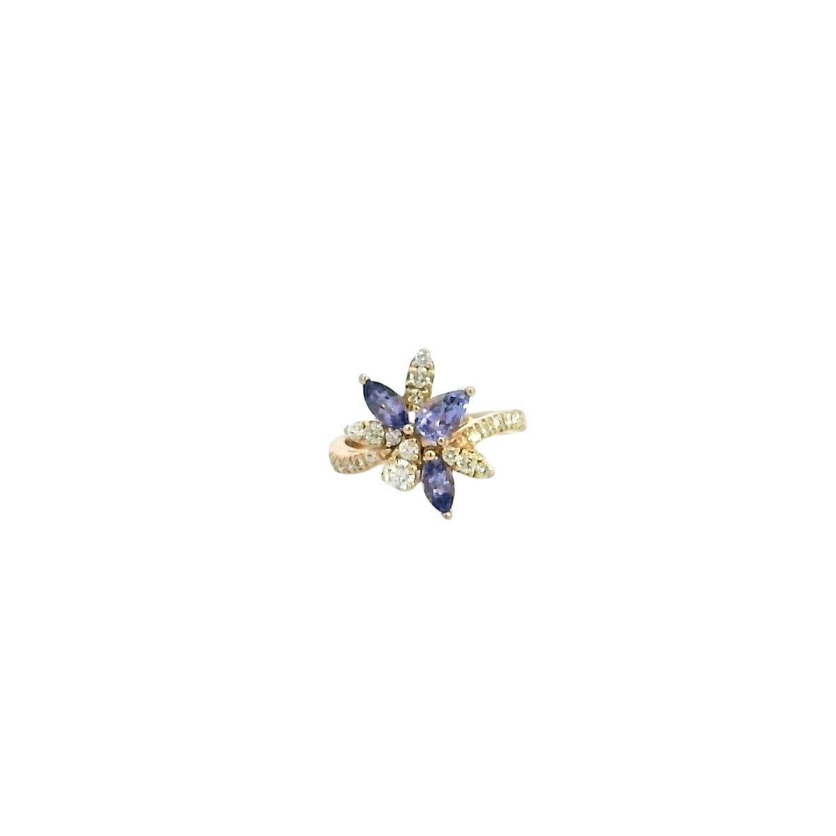 14KYG 1.00CTW TANZ & 21 DIA'S 0.48CTW FASHION RING 14KYG 1.00CTW TANZ & 21 DIA'S 0.48CTW FASHION RING