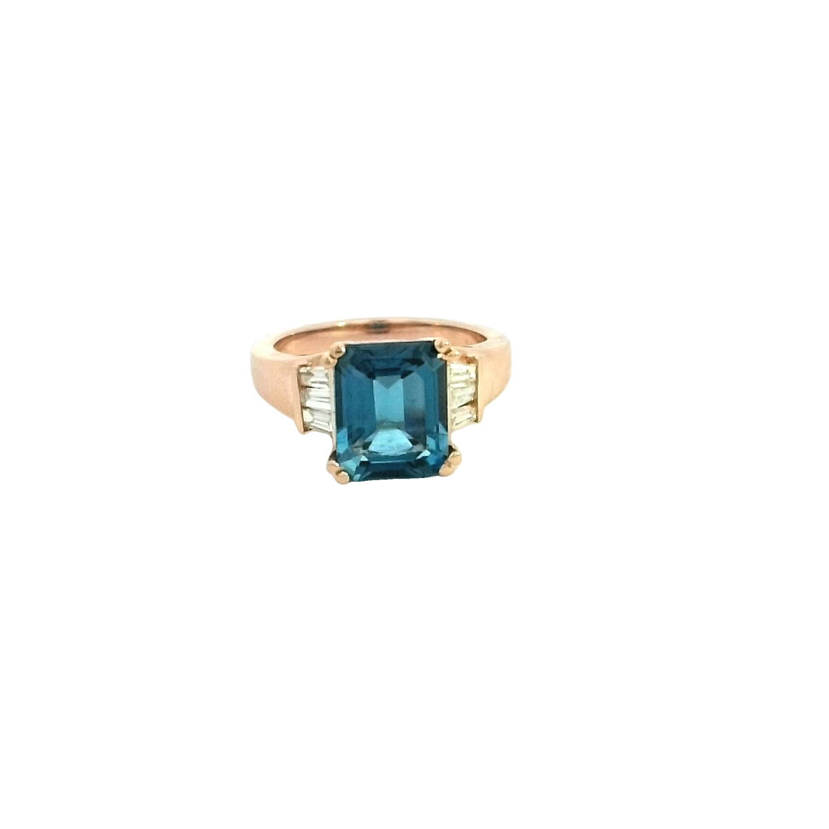 14KRG 4.00CT LBLTPZ & 6 BAG DIA'S 6 RD DIA'S 0.46CTW FASHION RING 14KRG 4.00CT LBLTPZ & 6 BAG DIA'S 6 RD DIA'S 0.46CTW FASHION RING