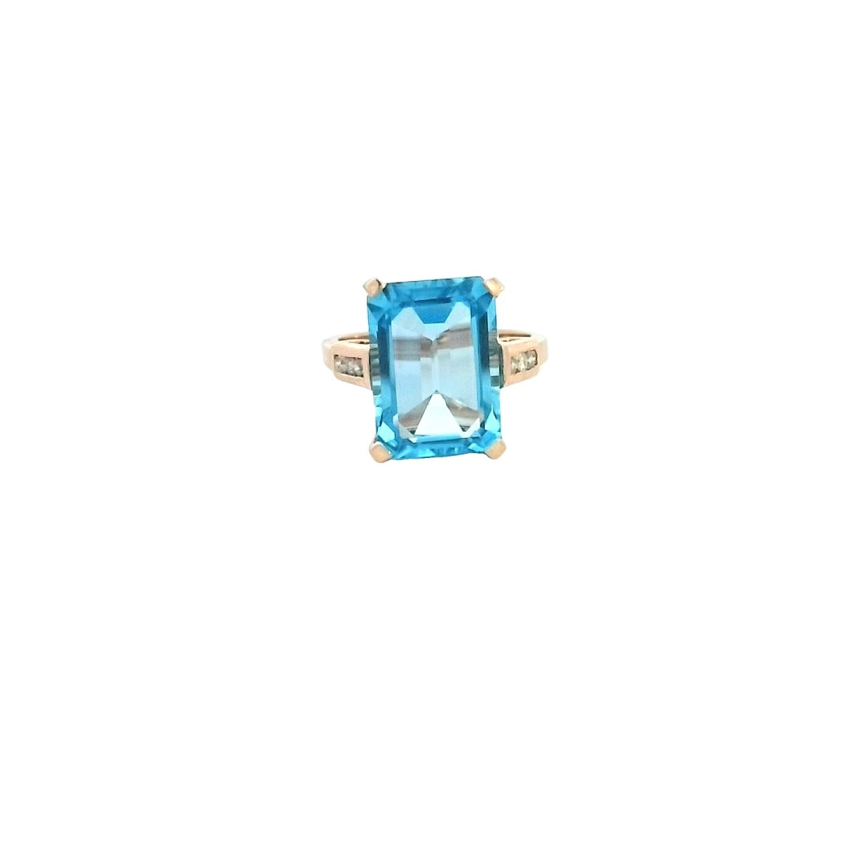 14KRG 9.50CT BLTPZ & 6 DIA'S 0.18CTW FASHION RING 14KRG 9.50CT BLTPZ & 6 DIA'S 0.18CTW FASHION RING
