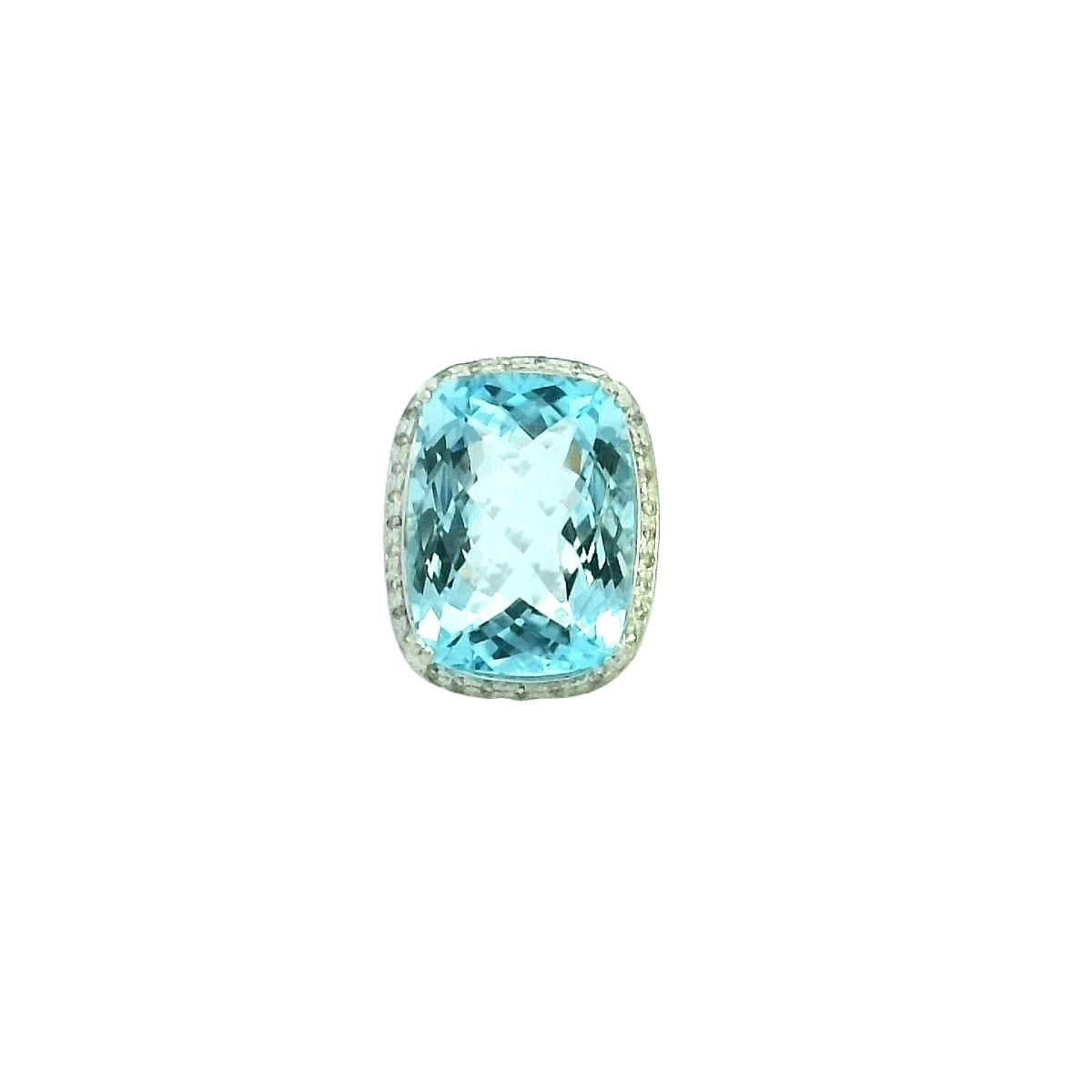 14KWG 20.00CT BLTPZ & 30 DIA'S 0.18CTW FASHION HALO RING 14KWG 20.00CT BLTPZ & 30 DIA'S 0.18CTW FASHION HALO RING