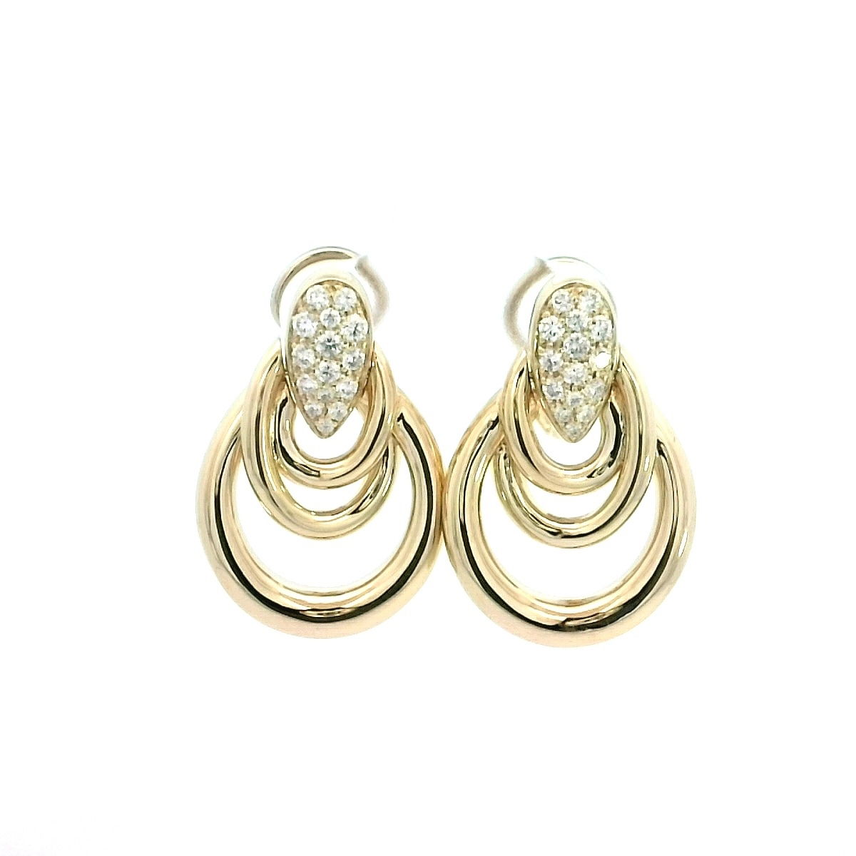 14KYG 30 DIA'S 0.50CTW POLISHED GRADUATED OVAL FASHION EARRINGS