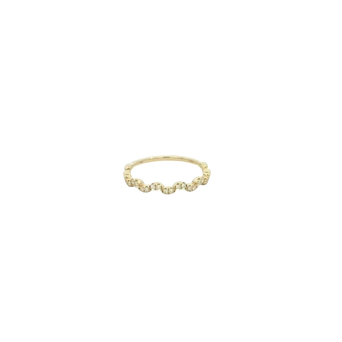 14KYG 18 DIA'S 0.10CTW WAVY FASHION BAND