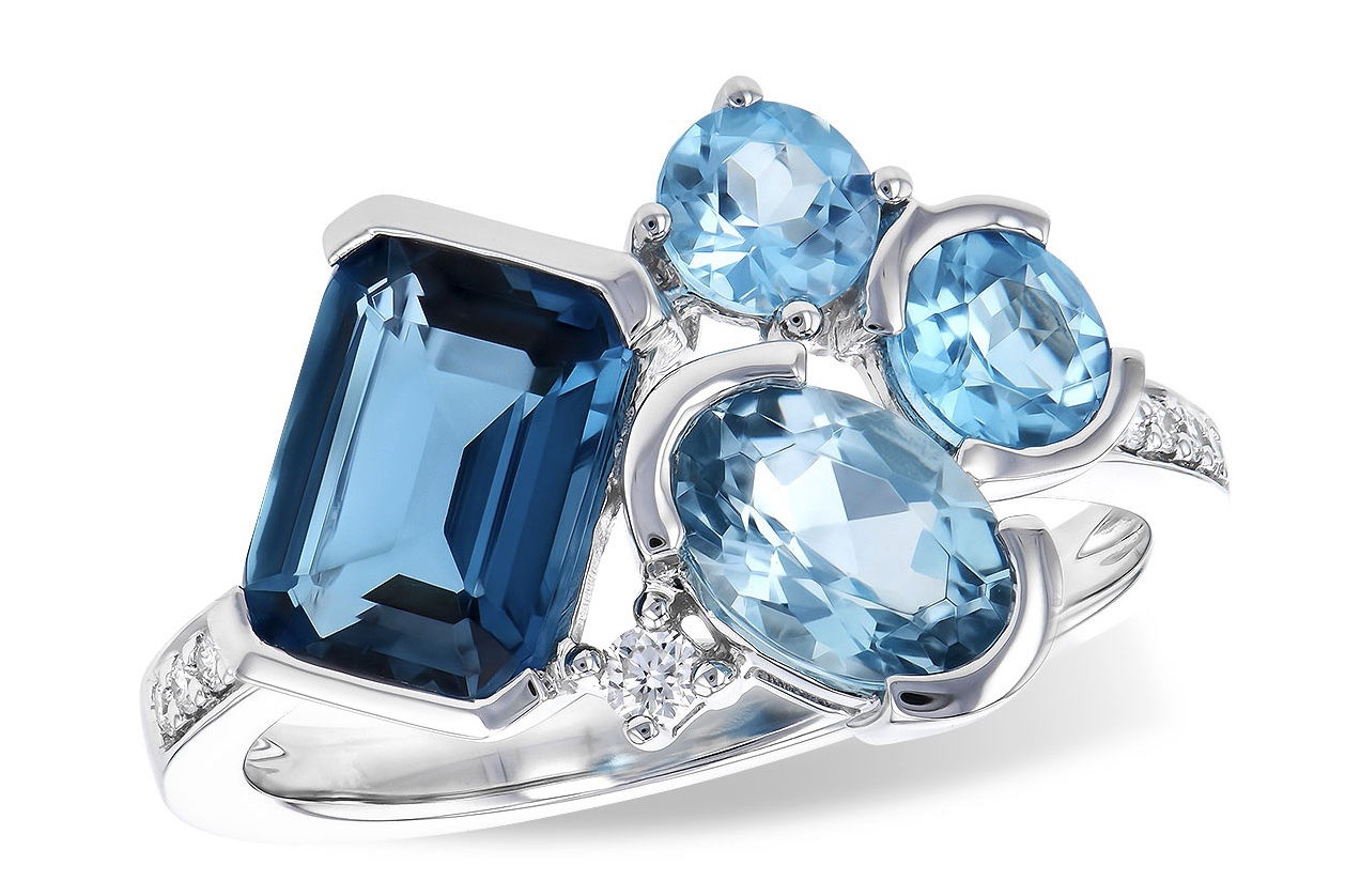 14KWG 3.08CTW BLTPZ & 9 DIA'S FASHION RING