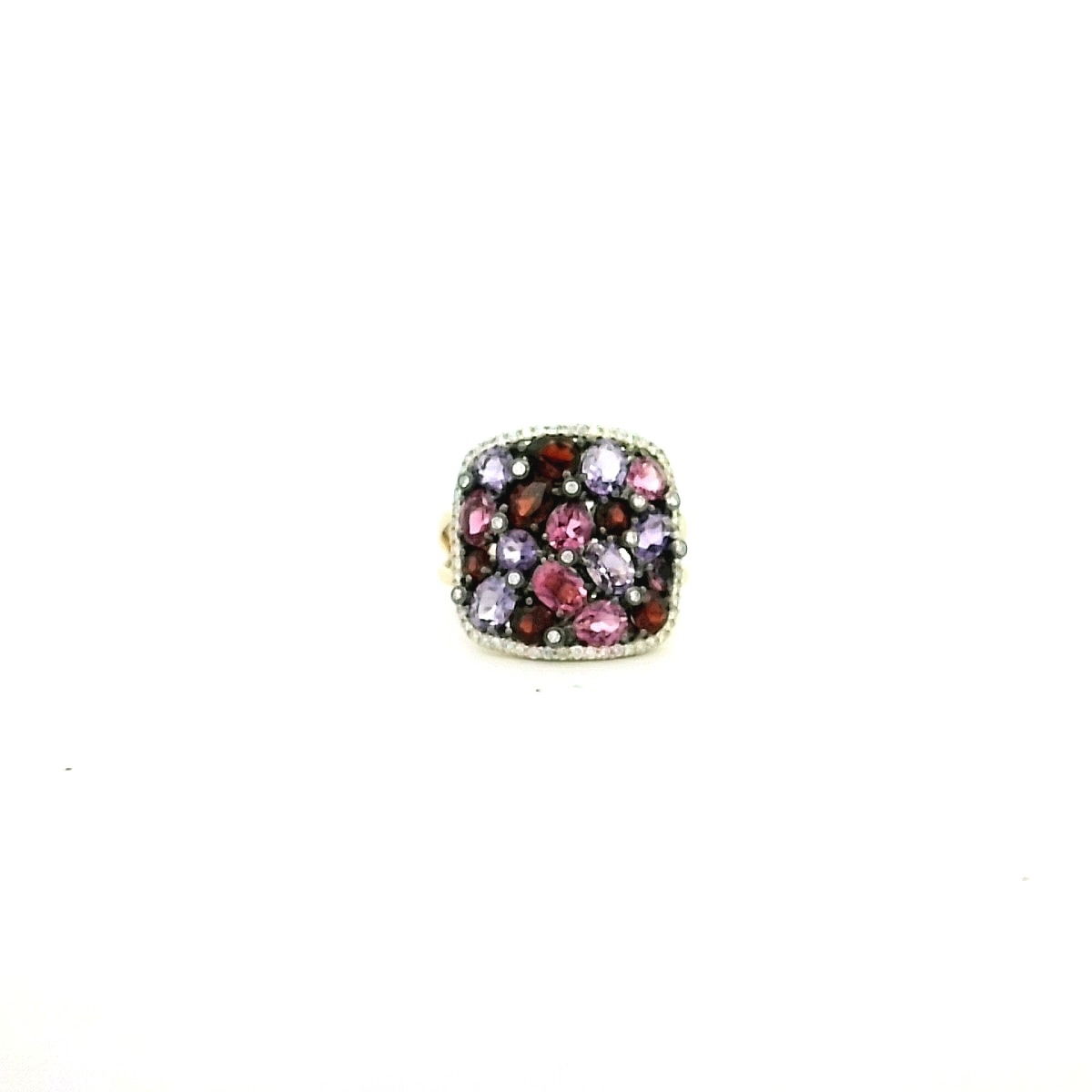 14KYG 3.03CTW AME, GARN, & PK TOURM & 72 DIA'S FASHION HALO RING 14KYG 3.03CTW AME, GARN, & PK TOURM & 72 DIA'S FASHION HALO RING