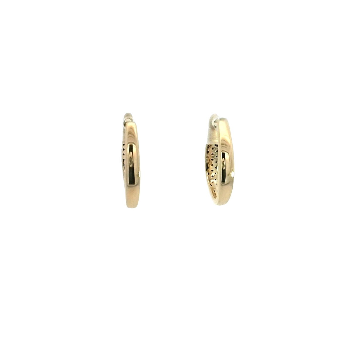 14KYG 15MM POLISHED ELONGATED HOOP EARRINGS