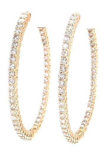 14KYG 110 RD LG DIA'S 2.08CTW ROUND INSIDE/OUTSIDE HOOP EARRINGS 14KYG 110 RD LG DIA'S 2.08CTW ROUND INSIDE/OUTSIDE HOOP EARRINGS
