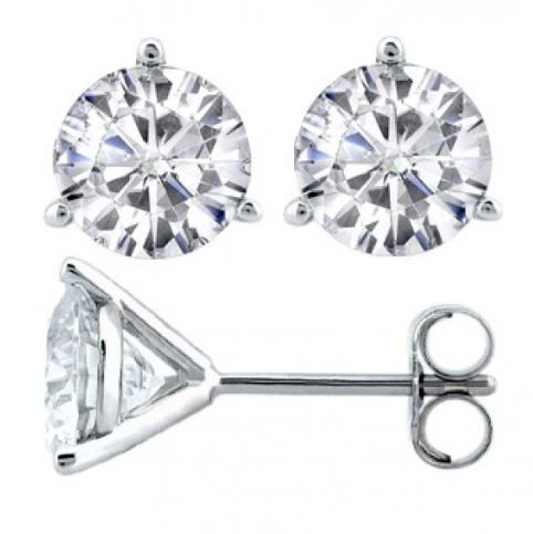 Closeup photo of 14KWG 1.37CTW RD LAB GROWN DIAMOND STUD EARRINGS