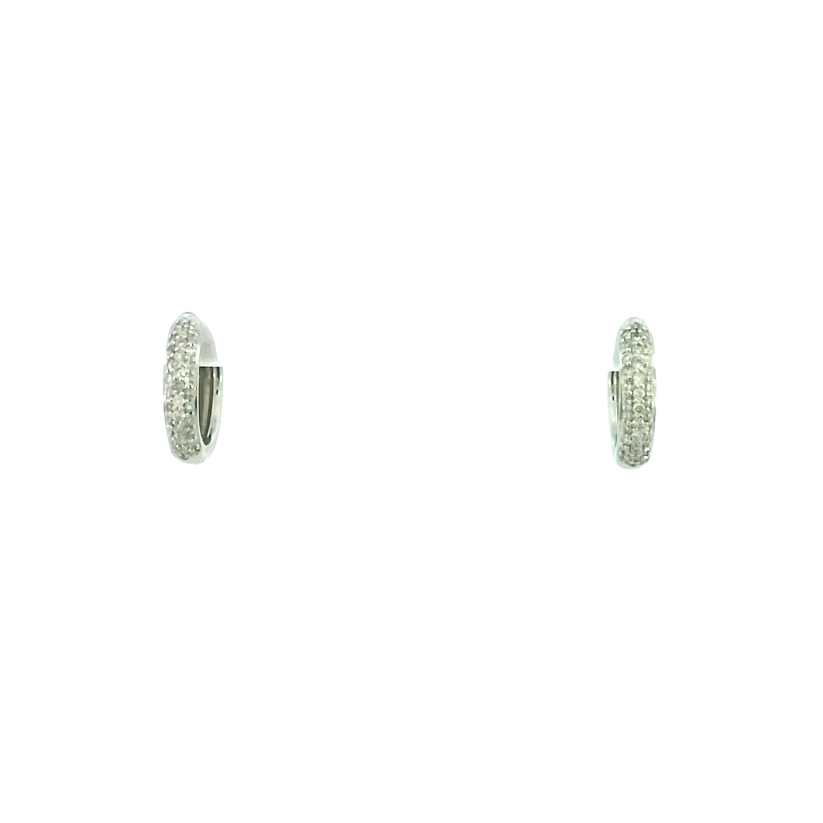 14KWG 68 RD LG DIA'S 0.30CTW PAVE SET HUGGIE HOOP EARRINGS