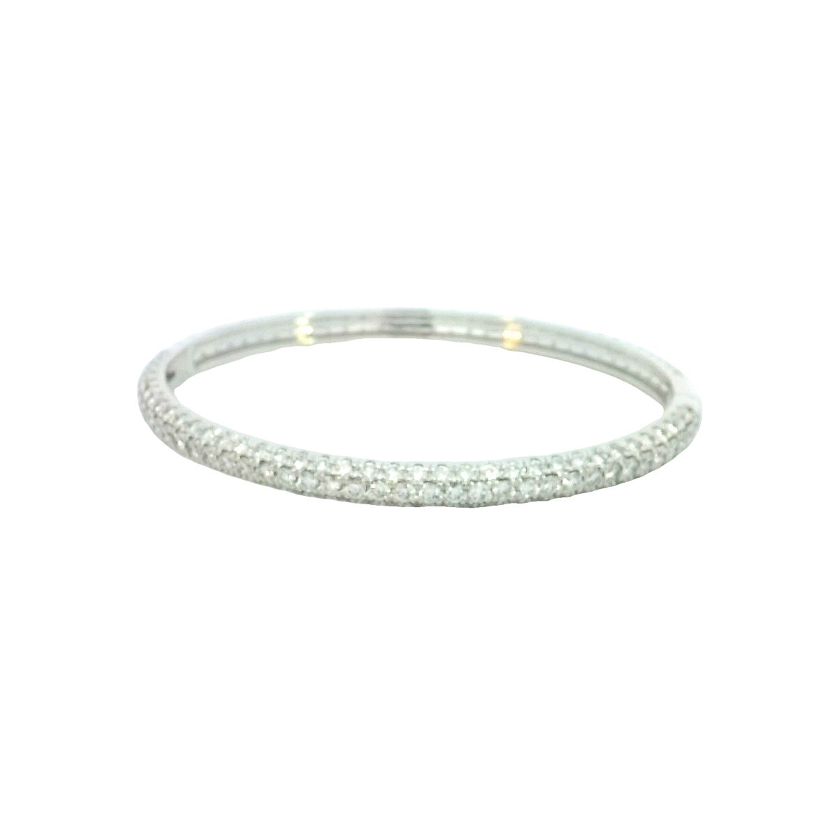 14KWG 209 RD LG DIA'S 9.32CTW PAVE SET BANGLE BRACELET W/ LOCK 14KWG 209 RD LG DIA'S 9.32CTW PAVE SET BANGLE BRACELET W/ LOCK