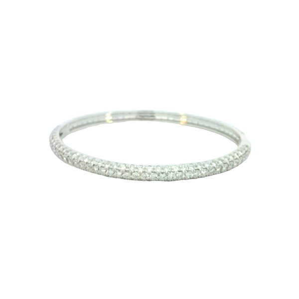 14KWG 209 RD LG DIA'S 9.32CTW PAVE SET BANGLE BRACELET W/ LOCK