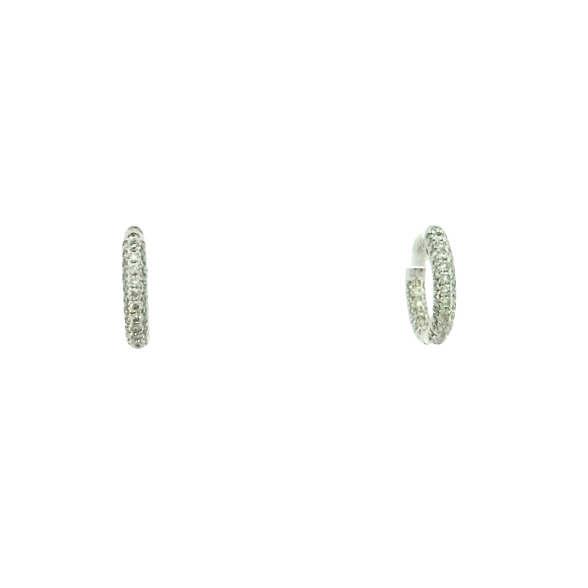 14KWG 110 RD LG DIA'S 0.89CTW PAVE SET INSIDE/OUT HOOP EARRINGS 14KWG 110 RD LG DIA'S 0.89CTW PAVE SET INSIDE/OUT HOOP EARRINGS