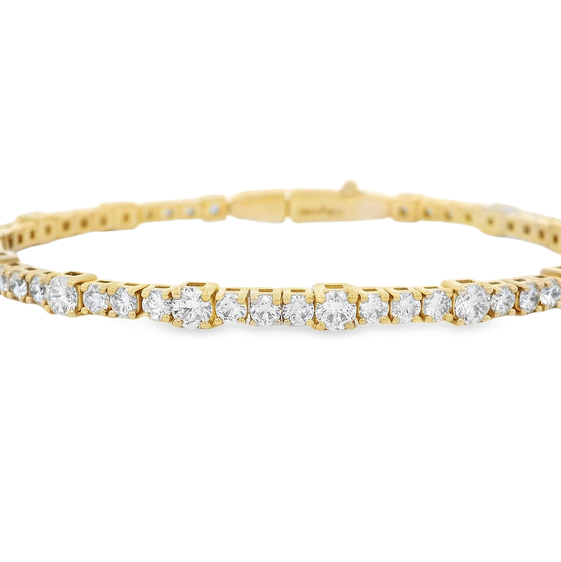 14KYG 63 BR LAB GROWN DIA'S 6.75CTW 4-PRONG TENNIS STYLE BANGLE BRACELET