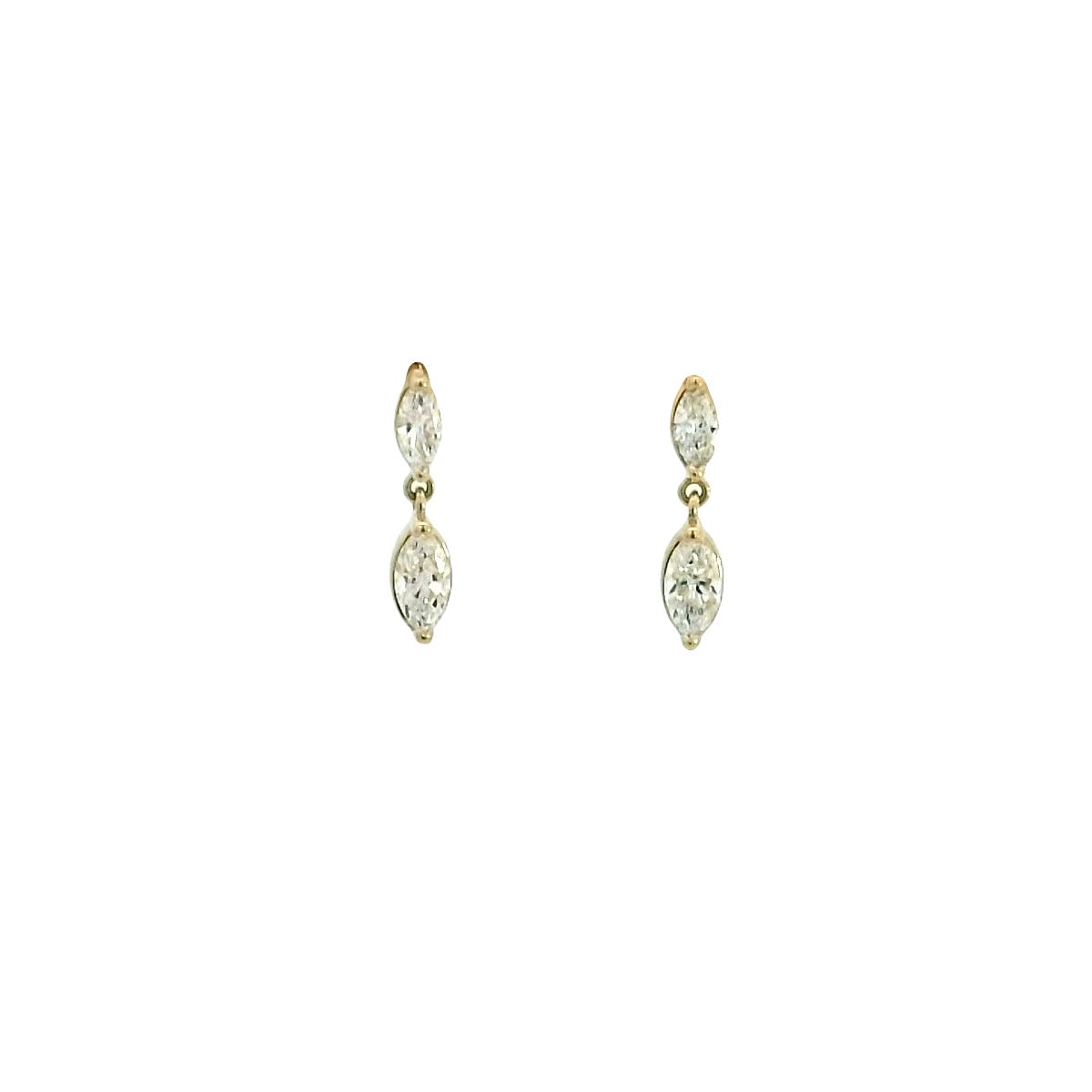 14KYG 4 MARQ LG DIA'S 0.99CTW FASHION DANGLE EARRINGS 14KYG 4 MARQ LG DIA'S 0.99CTW FASHION DANGLE EARRINGS