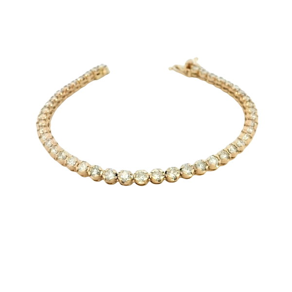 18K ROSE GOLD 7.5" TENNIS BRACELET W/ 45 ROUND DIAMONDS 4.73TCW