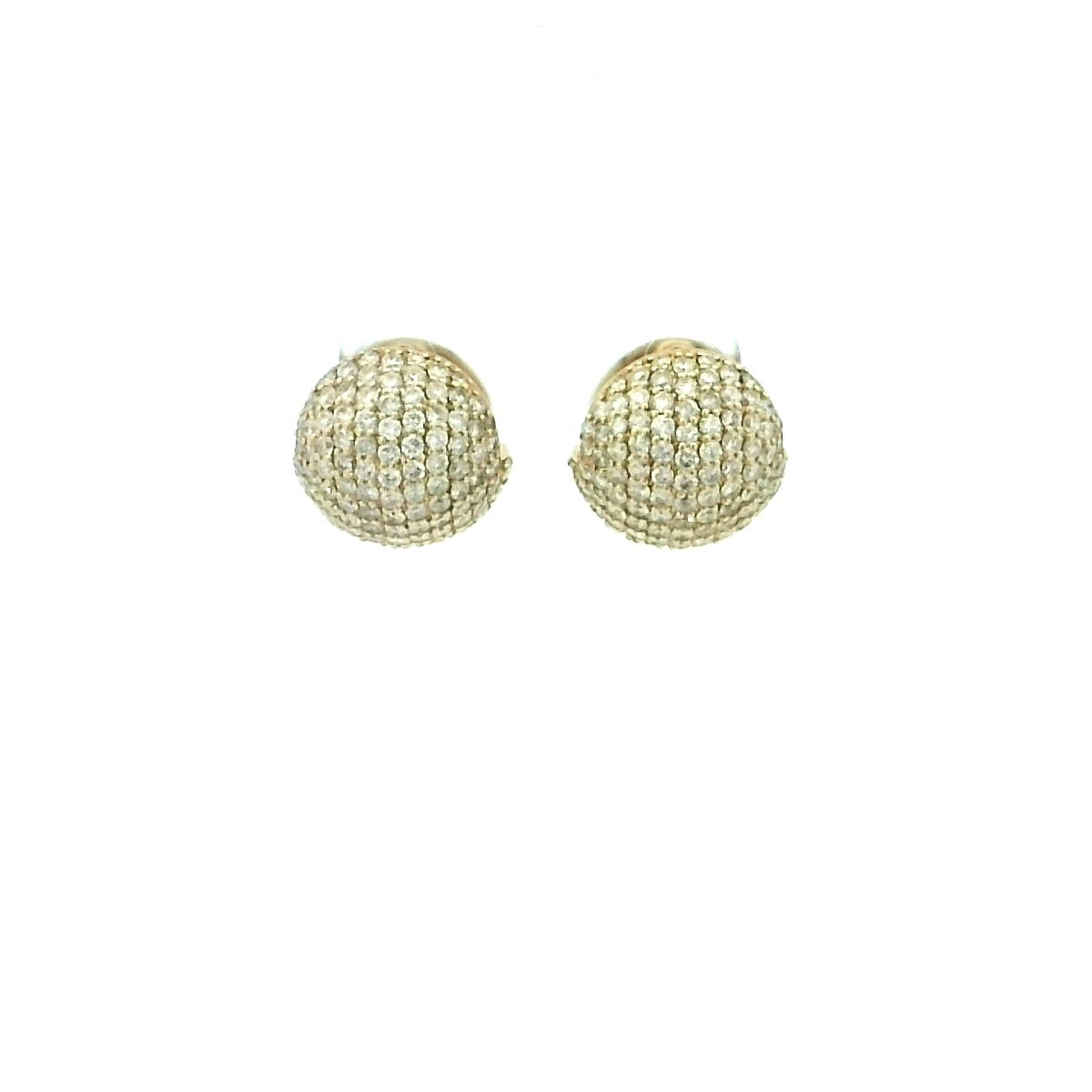 14K YELLOW GOLD ROUND HUGGIE EARRINGS W/ 198 ROUND DIAMONDS 2.09TCW 14K YELLOW GOLD ROUND HUGGIE EARRINGS W/ 198 ROUND DIAMONDS 2.09TCW