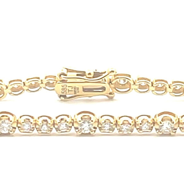 14KYG 7" TENNIS BRACELET W/ 100 ROUND DIAMONDS 1.63TCW