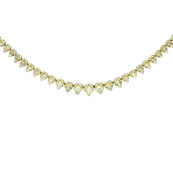 Closeup photo of 14K YELLOW GOLD DIAMOND FASHION NECKLACE 16.5" W/ 122 ROUND DIAMONDS 2.96TCW