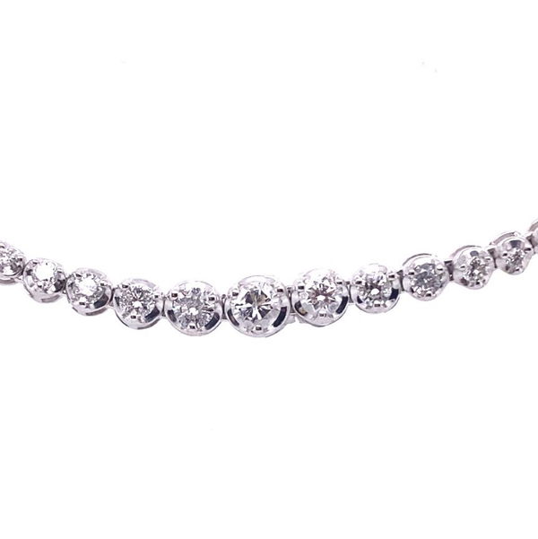 Closeup photo of 14K WHITE GOLD RIVIERA NECKLACE 18" W/ 73 ROUND DIAMONDS 2.08TCW