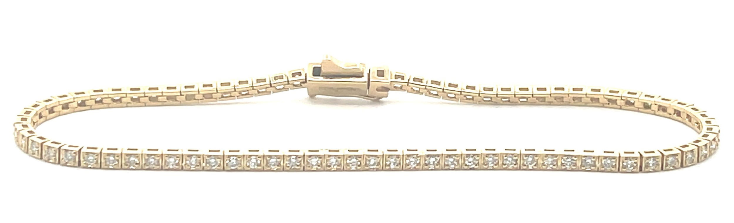 14K YELLOW GOLD 7" TENNIS BRACELET W/ 88 ROUND LAB GROWN DIAMONDS 1.00TCW 14K YELLOW GOLD 7" TENNIS BRACELET W/ 88 ROUND LAB GROWN DIAMONDS 1.00TCW