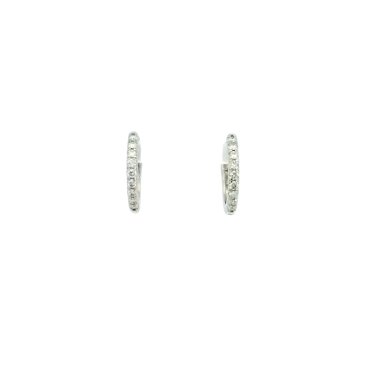 14K WHITE GOLD HOOPS W/ 18 ROUND LAB GROWN DIAMONDS 0.30TCW 14K WHITE GOLD HOOPS W/ 18 ROUND LAB GROWN DIAMONDS 0.30TCW