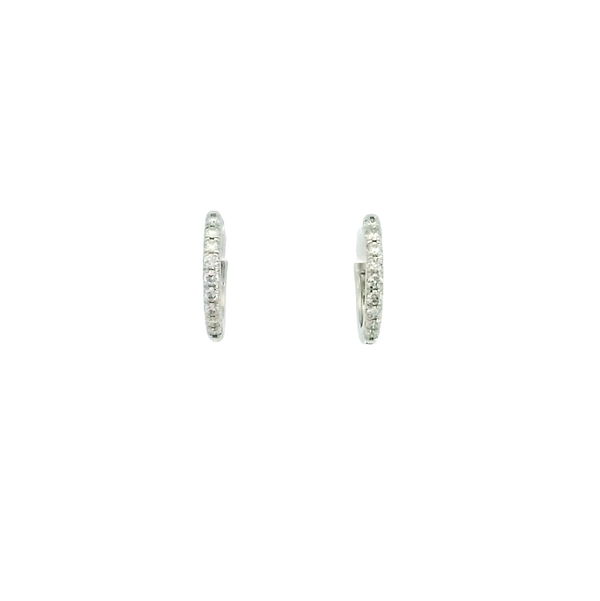 Closeup photo of 14K WHITE GOLD HOOPS W/ 18 ROUND LAB GROWN DIAMONDS 0.30TCW