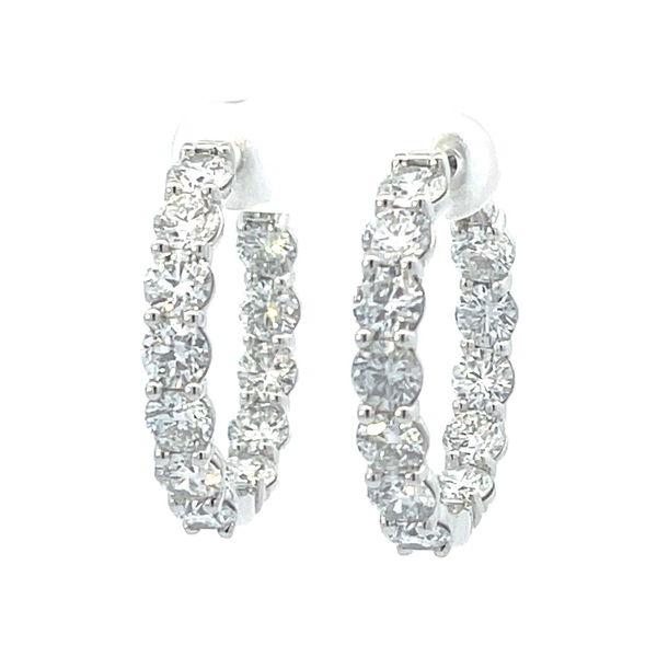 Closeup photo of 1K WHITE GOLD INSIDE-OUT HOOPS W/ 16 ROUND LAB GROWN DIAMONDS 4.84TCW