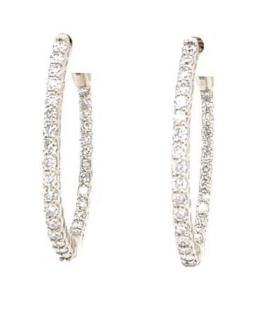 14KWG INSIDE-OUT OVAL HOOP EARRING W/ 60 ROUND LAB GROWN DIAMONDS 1.92TCW 14KWG INSIDE-OUT OVAL HOOP EARRING W/ 60 ROUND LAB GROWN DIAMONDS 1.92TCW