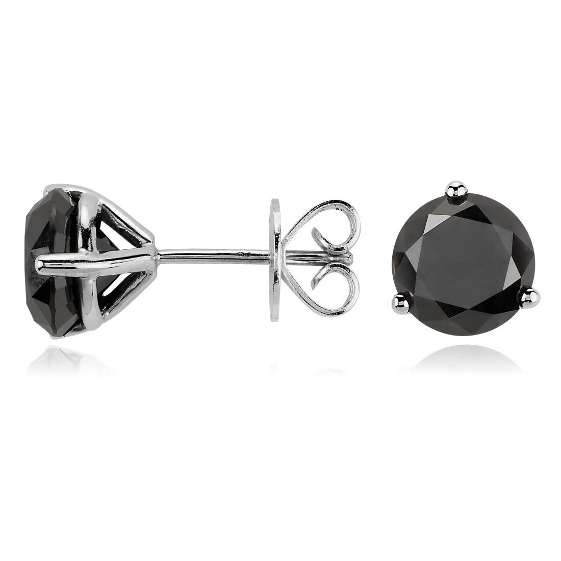 14KWG BLACK DIAMOND MARTINI-SET STUDS 7.0MM, 3.75CTW 14KWG BLACK DIAMOND MARTINI-SET STUDS 7.0MM, 3.75CTW