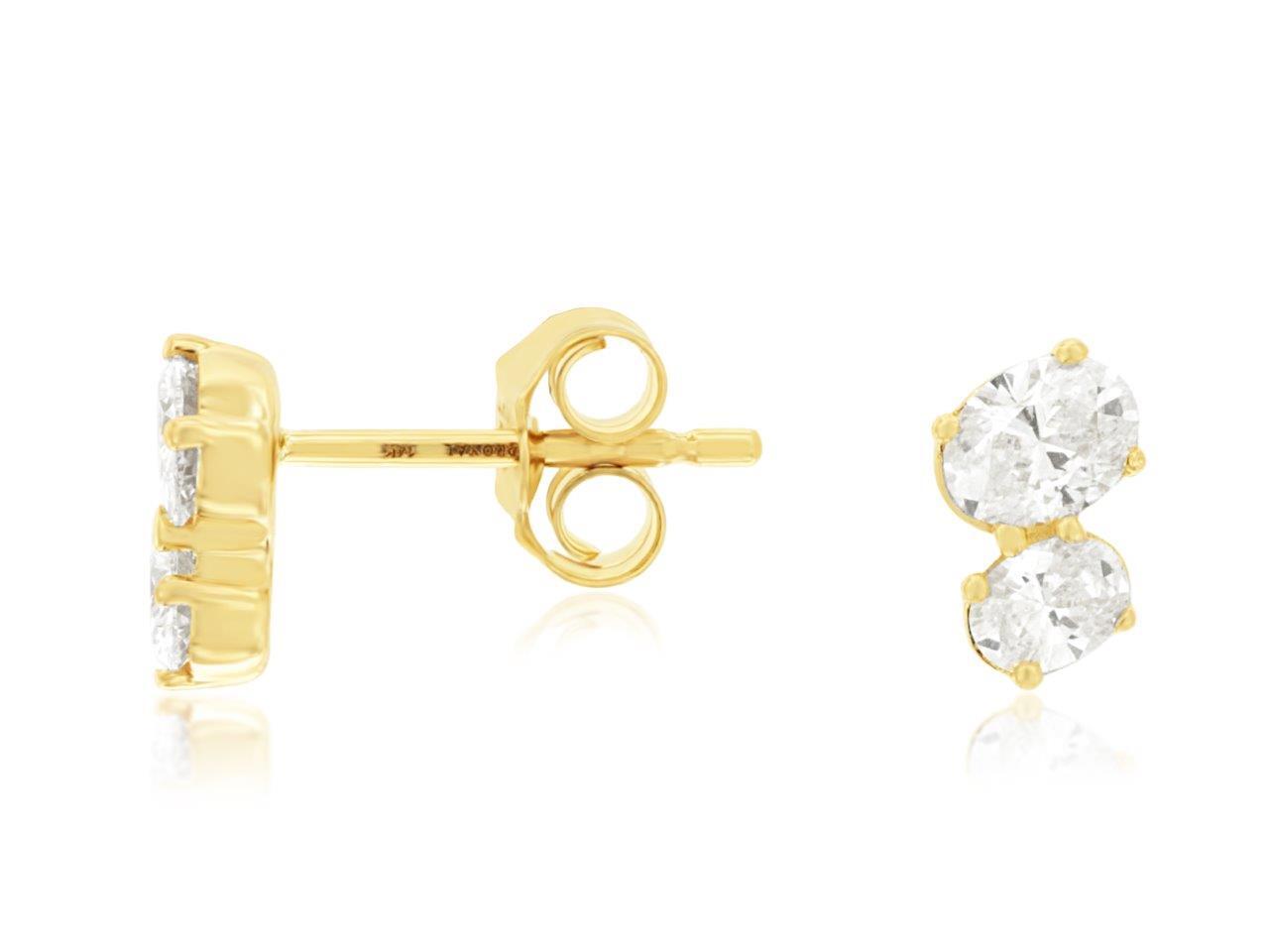 14KYG 4 OVL DIA'S 0.62CTW PRONG SET FASHION STUD EARRINGS 14KYG 4 OVL DIA'S 0.62CTW PRONG SET FASHION STUD EARRINGS