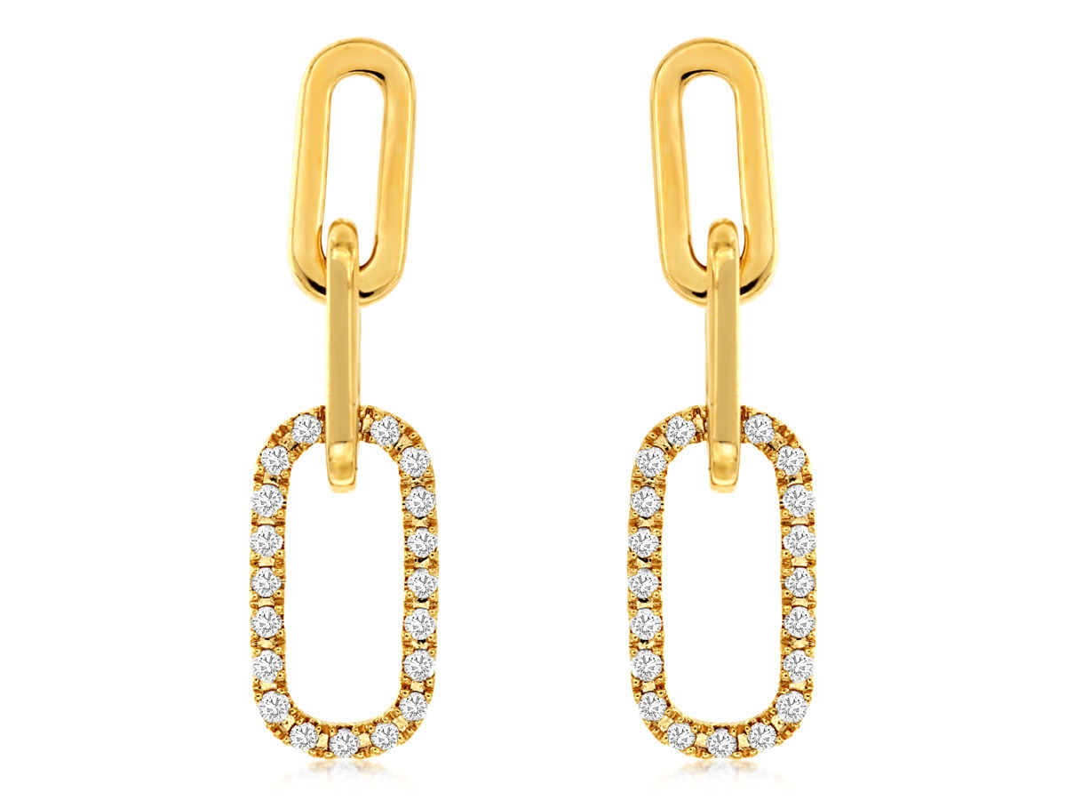 14KYG 40 RD DIA'S 0.20CTW FASHION DANGLE EARRINGS 14KYG 40 RD DIA'S 0.20CTW FASHION DANGLE EARRINGS