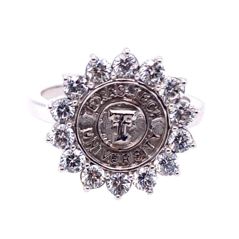 10K WG 14 BR LAB GROWN DIAMONDS 1.15CT HALO RING 10MM ROUND COIN
